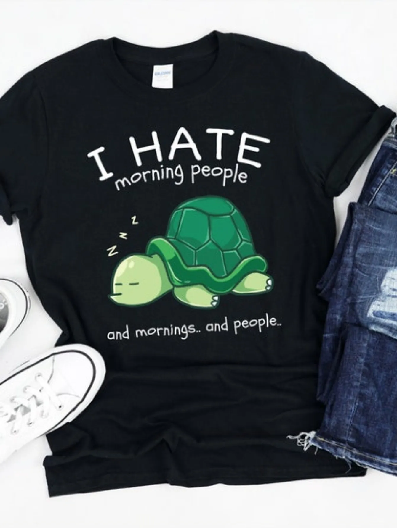 

1 Piece of T-Shirt with the Text: I Hate People Who Wake up Early and Mornings and People, Turtles, Sleeping Turtles, Naps, Sleep, Dreams, T-Shirt, Sweatshirt, Hoodie, Happy Halloween, Happy Christmas