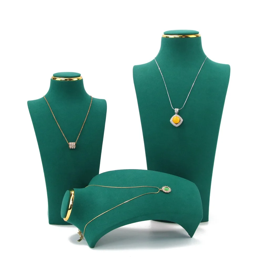 

Necklace Bust Display Stand 3 Size Velvet Jewelry Mannequin Neck Form Holder for Pendant Chain Photography Boutique Shop