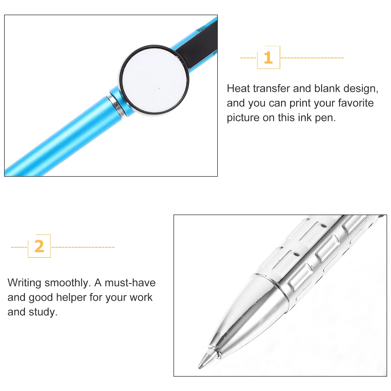 

3 Pcs Ballpoint Pen Heat Transfer Small Printing Bulk Gifts Diy Use Blank for Novelty Writing Sublimation Pens Ink