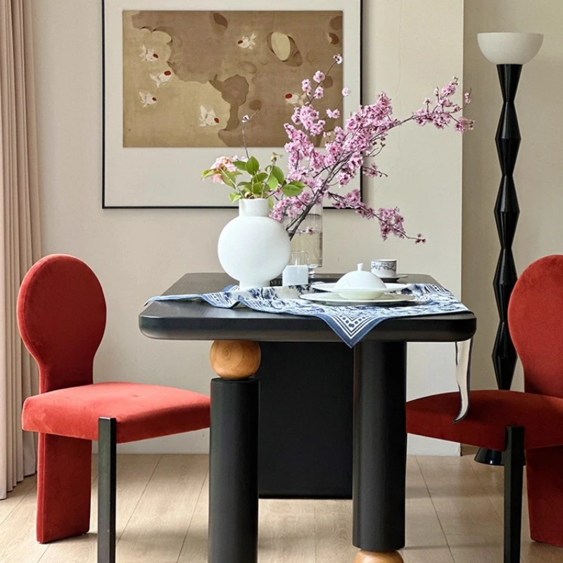 

dining table All solid wood dining table Household French antique rectangular table