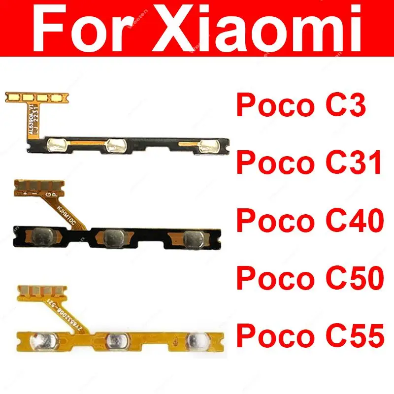 

Power ON OFF Switch Side Key Volume Button Ribbon Flex Cable For Xiaomi Poco C3 Poco C31 Poco C40 Poco C50 Poco C55 Poco C51