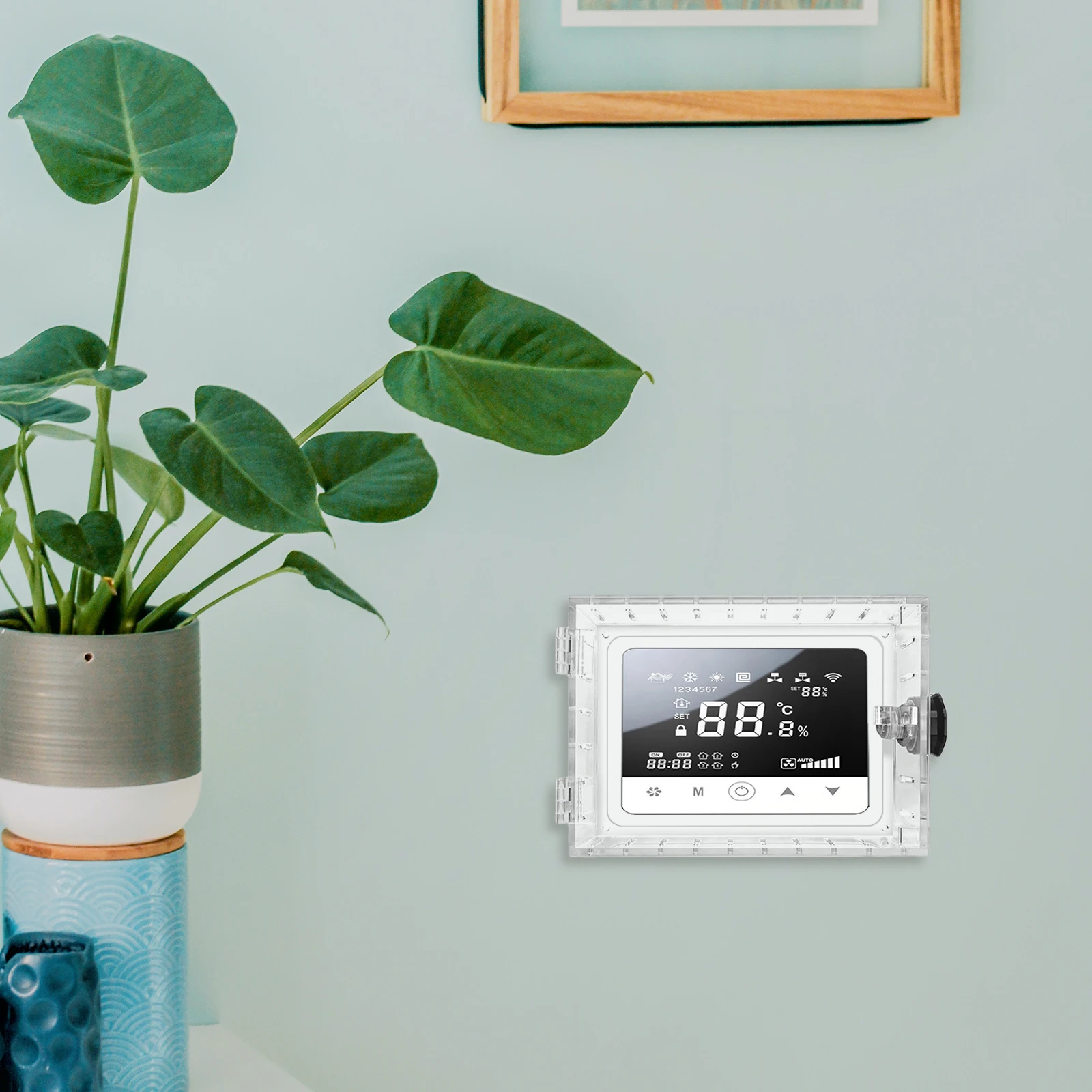 

Universal Thermostat Lock Box Clear Wall Guard Case Durable Acrylic Smart Temperature Control System for Wall