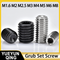 5-50pcs DIN916 Headless Cup Point Set Screw M1.6 M2 M2.5 M3 M4 M5 M6 M8 Carbon/Stainless Steel Concave Hex Socket Grub Screws