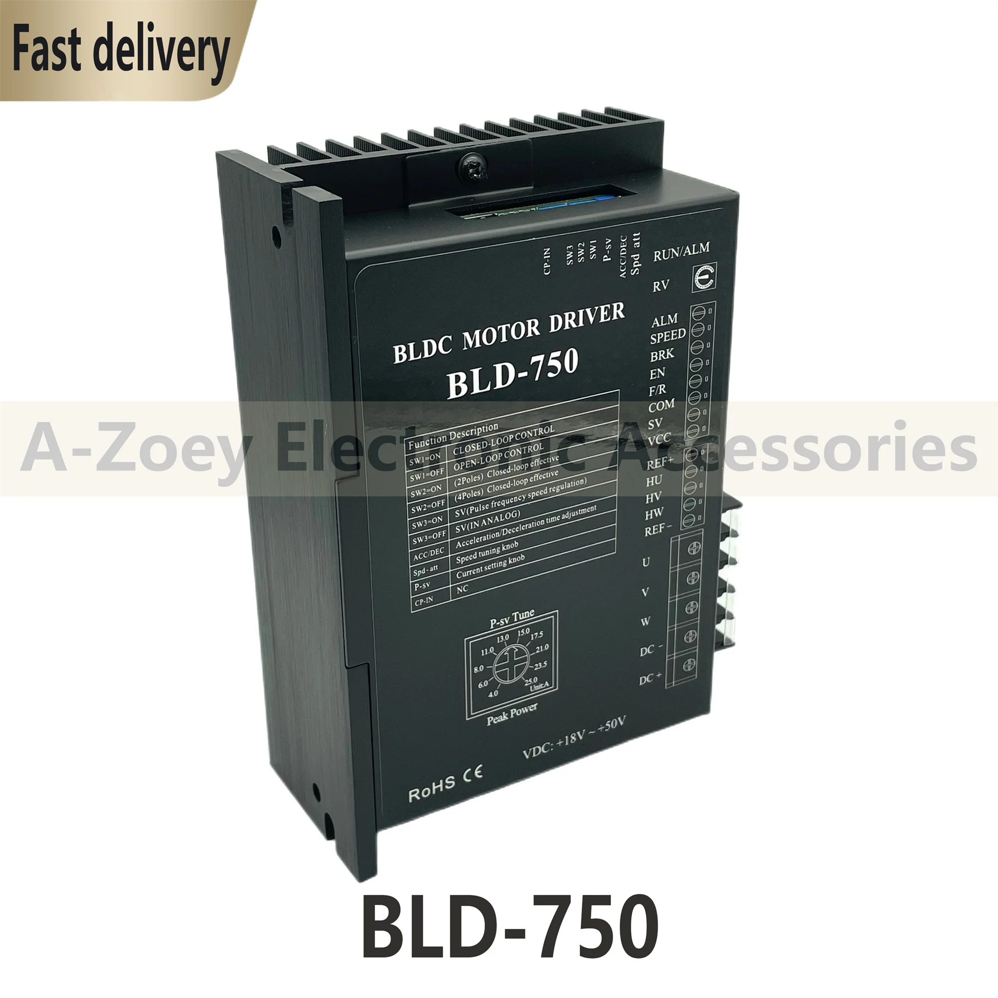 New Original 24V 36V 48V BLDC Motor Driver Controller 750W 18V-50V DC Brushless DC Motor driver BLD-750