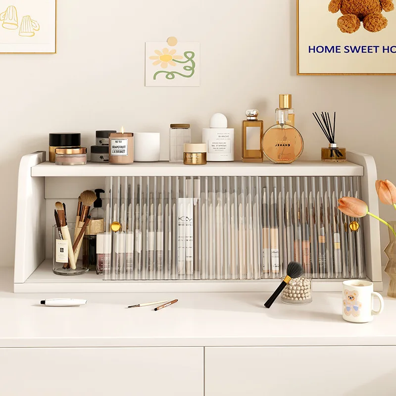 

Cosmetics storage box Large capacity dresser Skin care products Dustproof desktop Storage rack desktop expansion