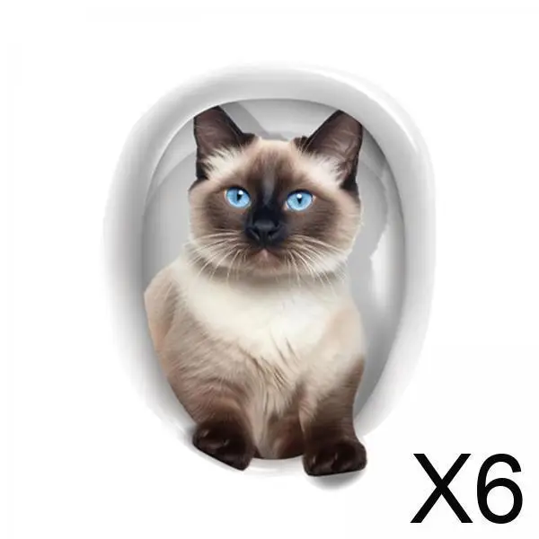 

6xМультяшная крышка сиденья для унитаза, забавная наклейка, плитка, стекло, водонепроницаемые наклейки на крышку унитаза, стиль D
