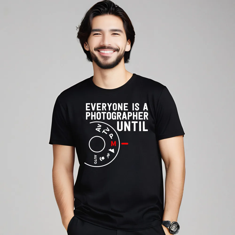 

Photography Everyone Is A Photographer 100% Cotton Tops Tees Husband Lose T-shirts Normal Retro Round Neck Tshirts Short Sleeve