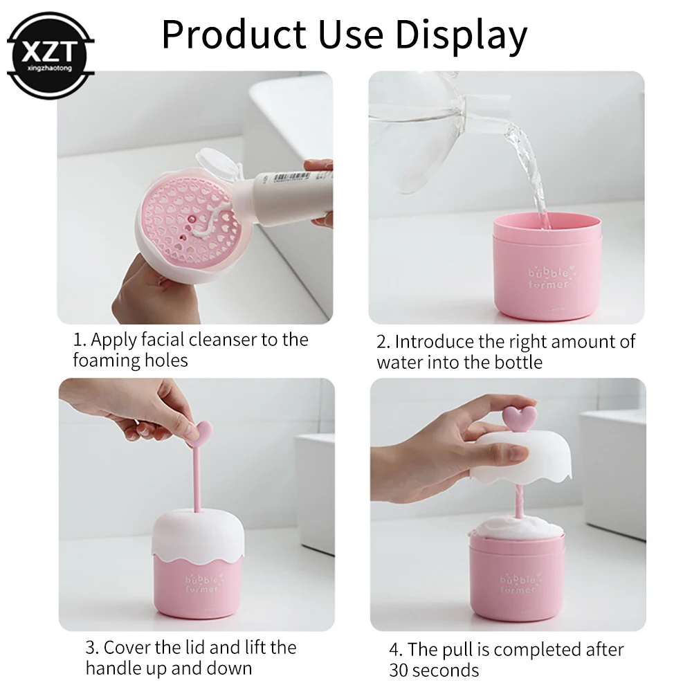 Portable Face Cleanser Shower Bath Shampoo Gel Foam Maker Bubble Press Foamer Device Cleansing Foaming  Cup Make Up Removal Tool