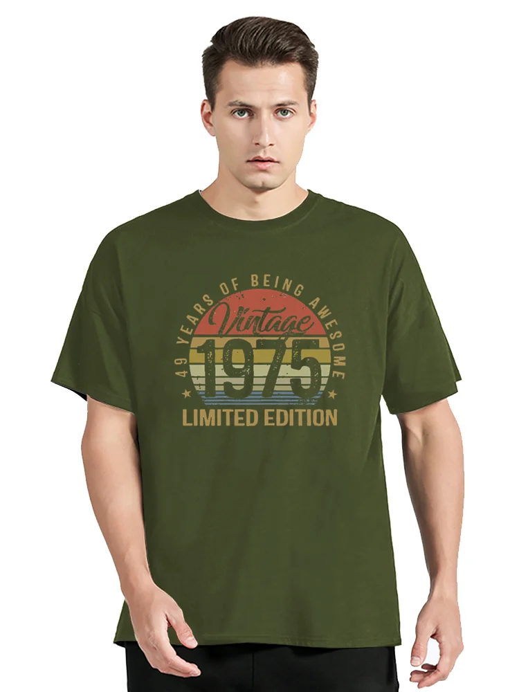 Birthday Gift Old Vintage 1975 Limited Edition Tshirt Men T Shirt  Oversized  T-shirt Unisex Tops Cotton Tees Streetwear