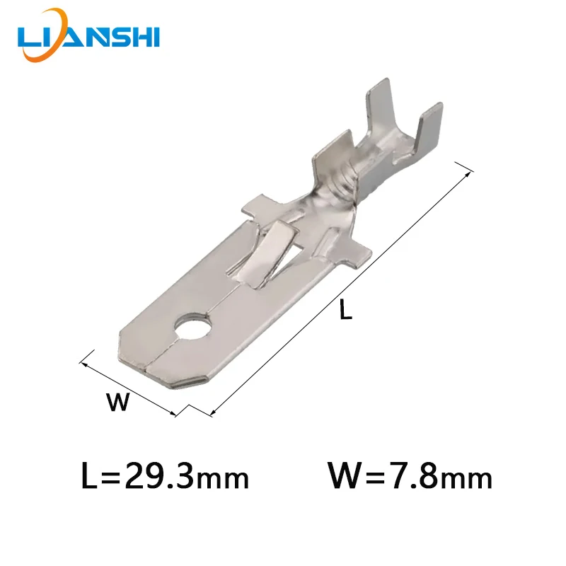 100PCS copper terminals for automotive connectors with 7.8 square inserts, pins and springs DJ611-7.8B