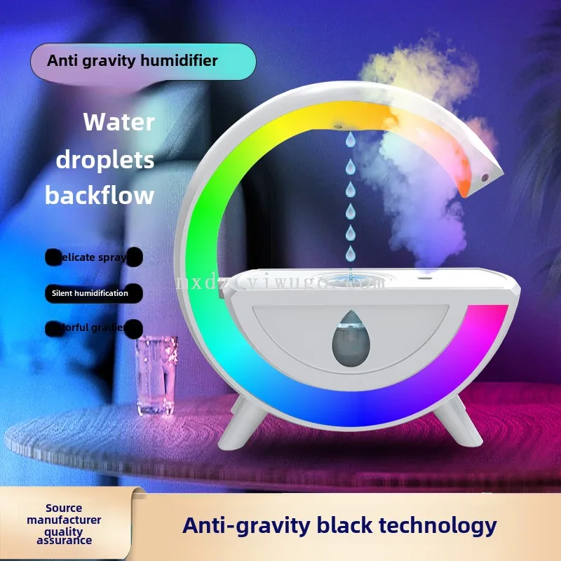 Anti gravity water droplet intelligent large G water mist RGB rainbow dazzling humidifier