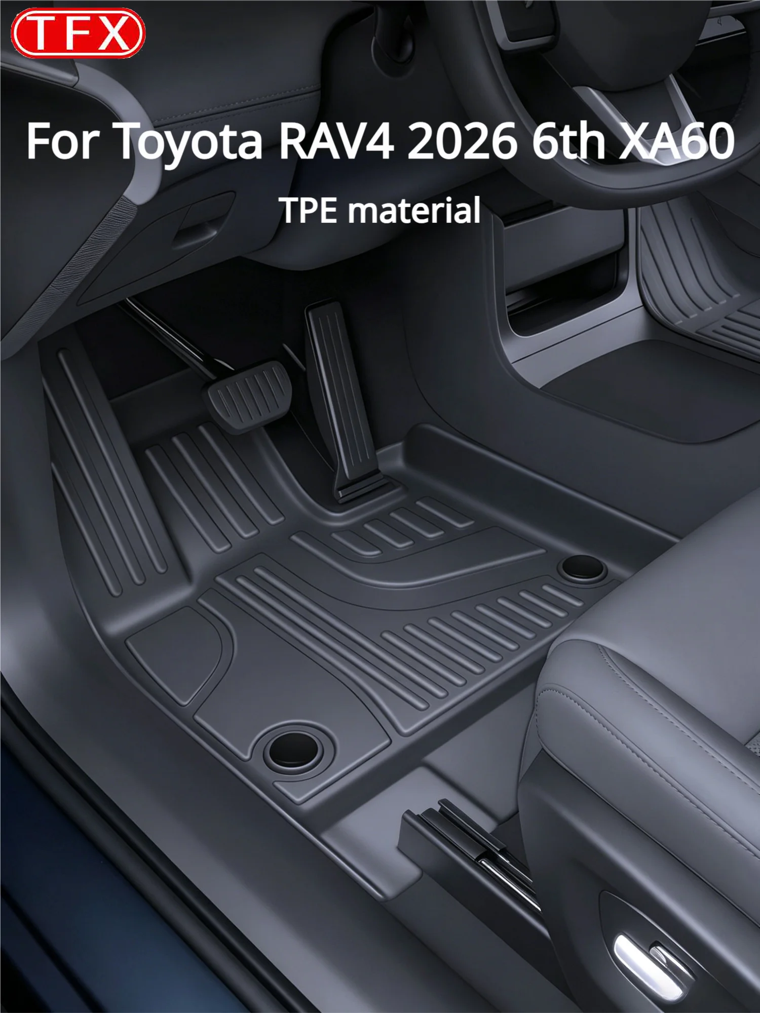 

For Toyota RAV4 2026 6th XA60 Car Styling TPE Floor Mats Full Coverage Anti-Slip Wear-Resistant CargoLiner Trunk Mat Accessories