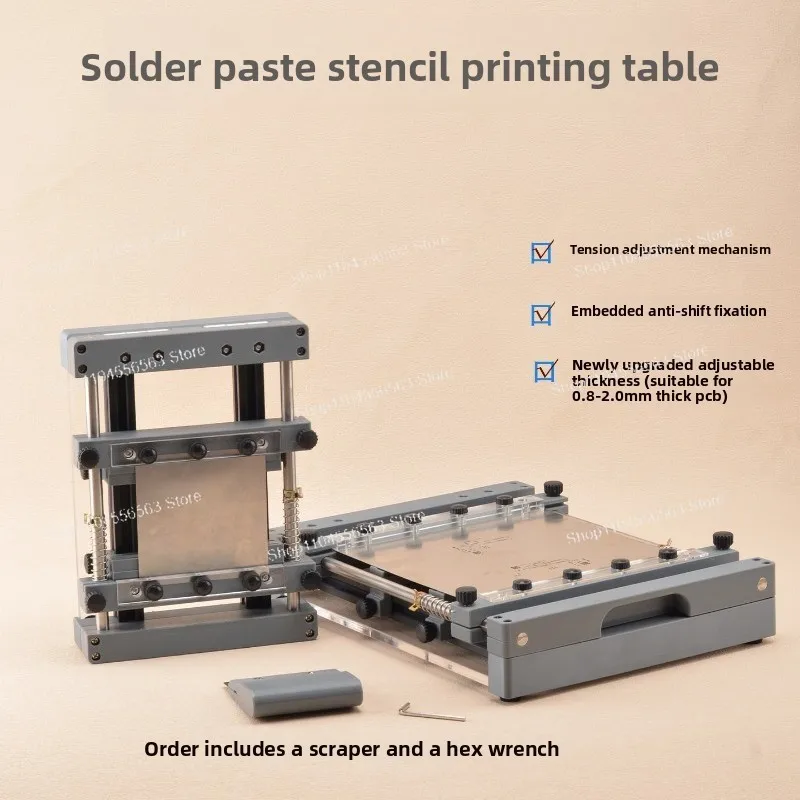 PCB Steel Mesh Solder Paste Printing Table SMT Steel Sheet Manual Screen Printing Table Miniature Manual Desktop