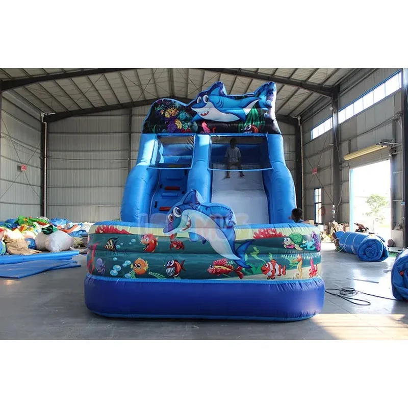 Wholesale Price Inflatable Slides Shark Design Waterslide Inflatable Pool Slide Inflatable Water Slide Dry Slide for Kids Adults