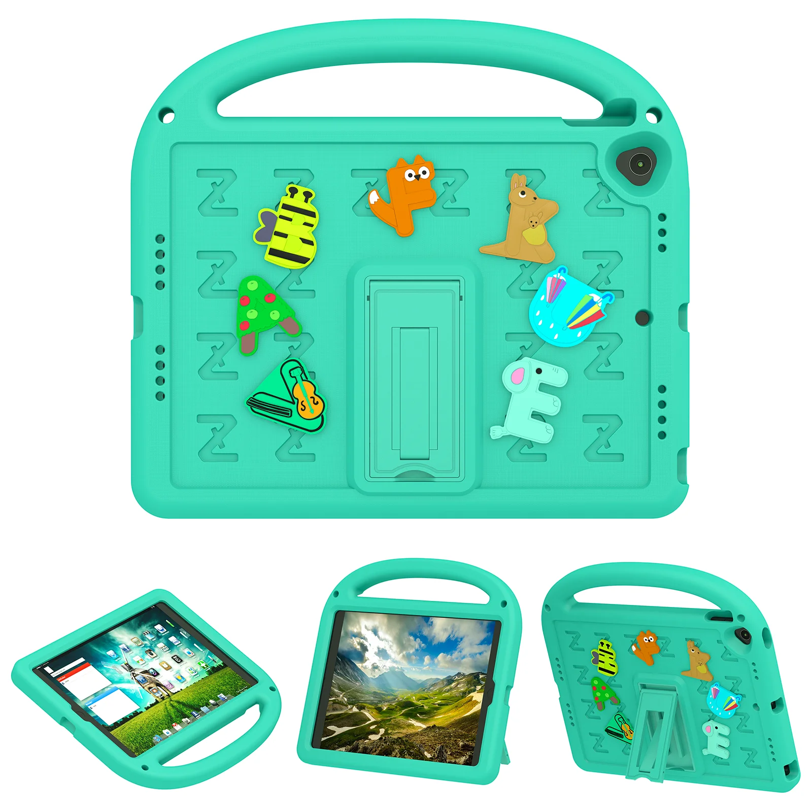 Funda EVA Universal para niños, para iPad 10,2, 7, 8, 9, a generación, Air 3 Pro 10,5 con soporte portátil, funda con soporte incorporado a prueba de golpes