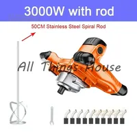 Industrial Grade Mixer 6 Gear Adjustable Speed 2800W/3000W Handheld Paint Cement Plaster Mortar
