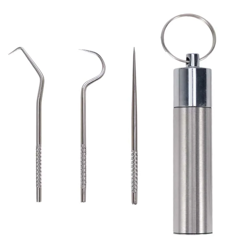 

3 шт./7 шт. многоразовые зубочистки для чистки зубов, портативный набор инструментов для чистки полости рта, набор стоматологических зубочисток из нержавеющей стали