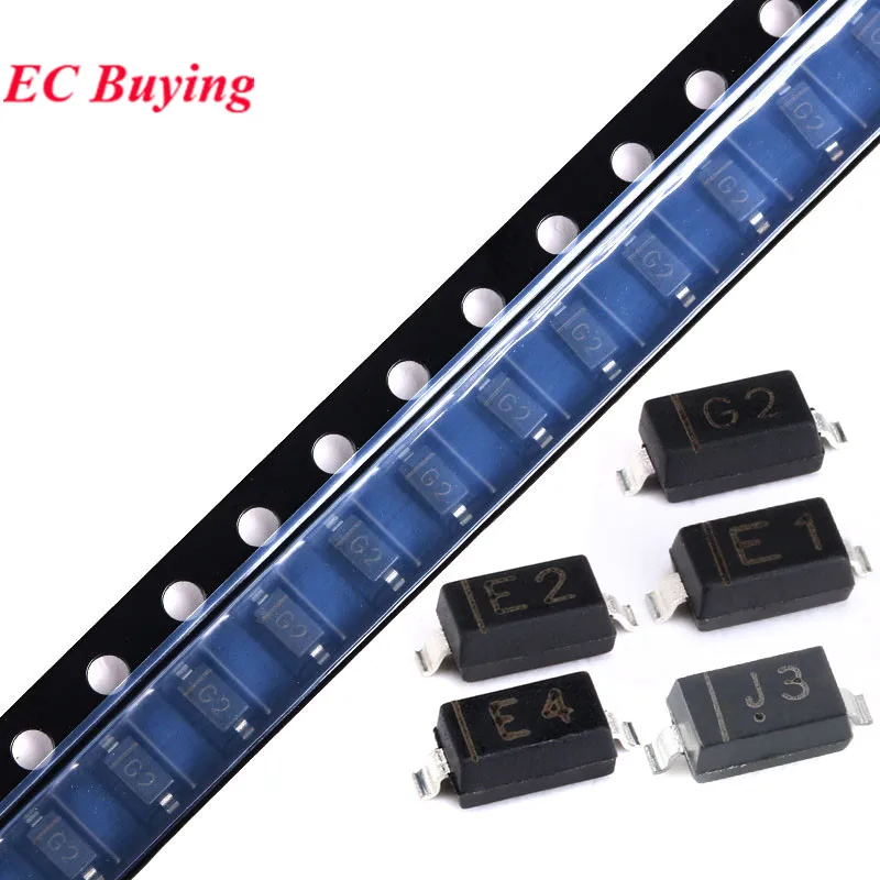 100pcs/lot MMSZ5234B E4 MMSZ5232B E2 MMSZ5231B E1 MMSZ5227B G2 MMSZ5242B H2 MMSZ5240B F5 MMSZ5248B J3 SOD-123 SMD Zener Diodes