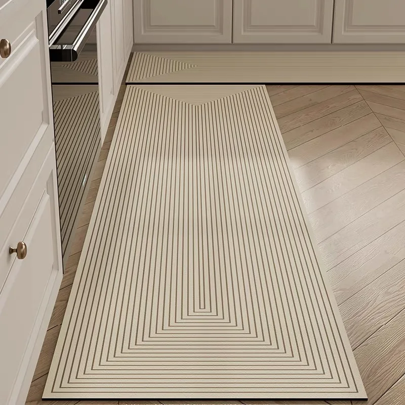 Vikama 1/2Pcs Cream Air Molding Carpet Absorbent Non-Slip Kitchen Soft Diatomaceous Mud Floor Mat For Home Decoration