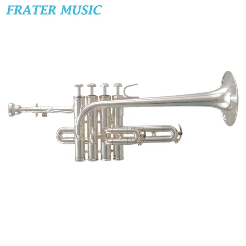 

High Grade Professional Model Silver Plated Bb Tone Yellow Brass Body Piccolo Trumpet (JTR-282)