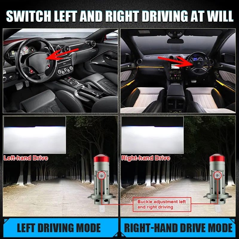 H7 H18 Led Lens 1:1 Wireless H11 H8 H9 Led Projector 9005 9006 HB3 Car Headlight Plug&Play Mini Lens Projector Fog Light RHD LHD