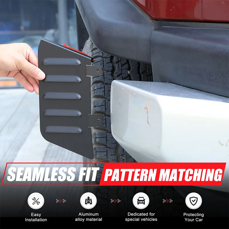 

For 07-21 Toyota FJ Cruiser front wheel eyebrow seam fender aluminum alloy black 2-piece set car fender accessories