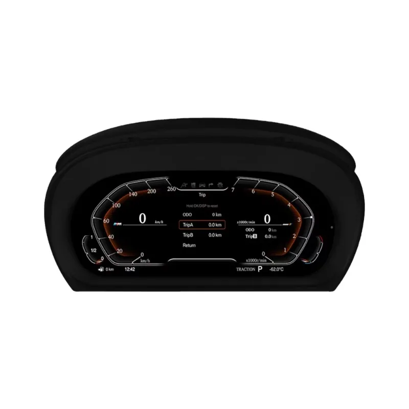 12.3 Inch Digital Instrument Cluster for BMW 1 Series E81 E82 E87 E88 2007-2011 Car Virtual Cockpit LCD Dashboard Speedometer