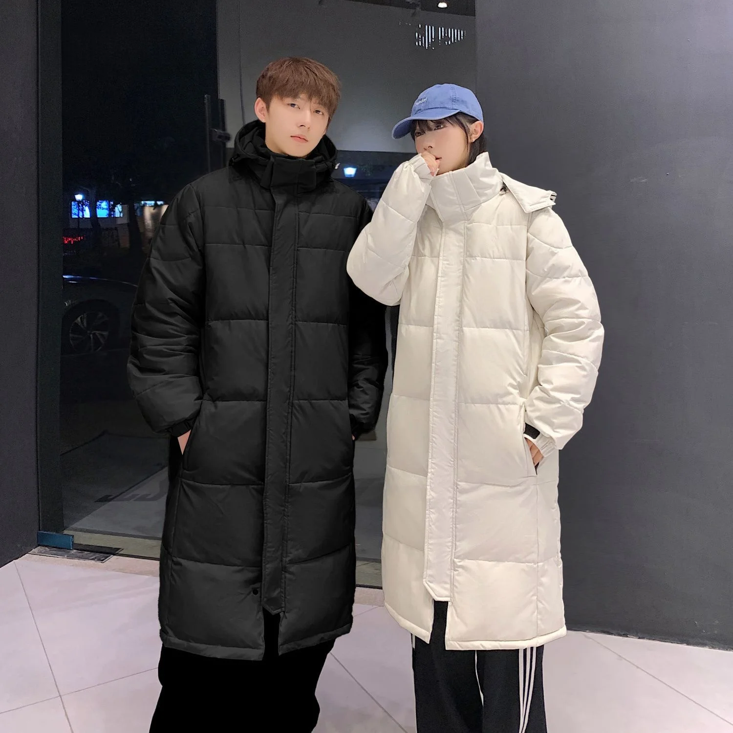 

ex Thiened Long down Jaet over Knee Ultra-Long Sle Men's Women's Couples Loose Fit Anti-Wrinkle Maintains ape