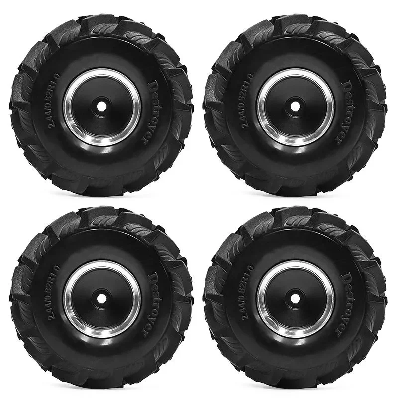 

4pcs OD 52mm 1.0" Metal Beadlock Wheel Tire Set For 1/18 RC Crawler Car TRX4M SCX24 Upgrade Parts Accessories