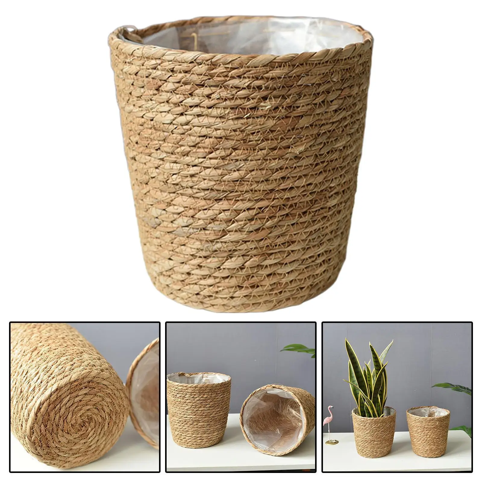 Plant Basket Liners Woven Rattan Plant Pot Containers Coco Fiber Liner Plant