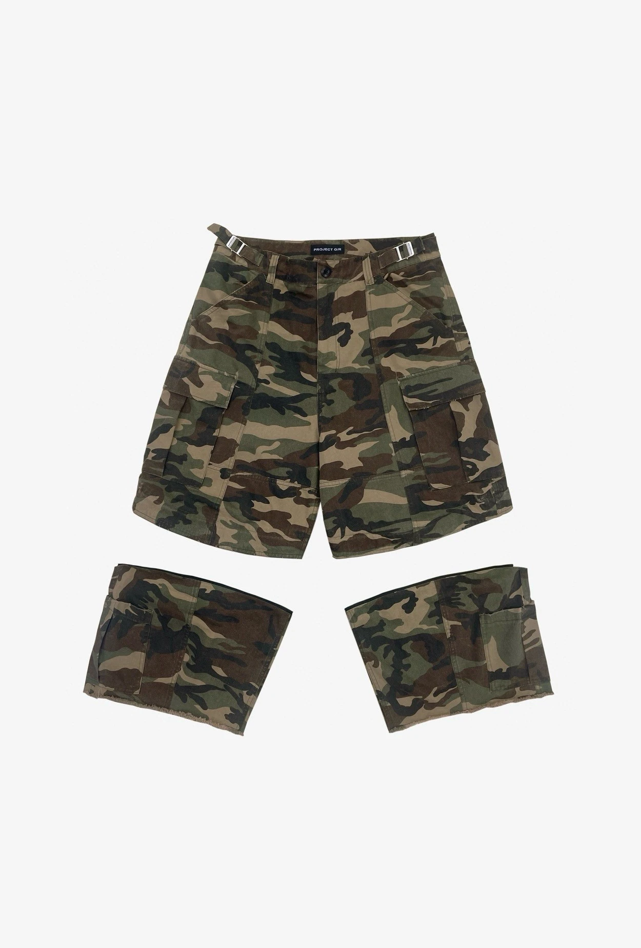 

Casual Camouflage Zipper orts Men's Women's Seven-Quarter Length Workwear Sle Loose Fit Faionable Urban Youth Summer