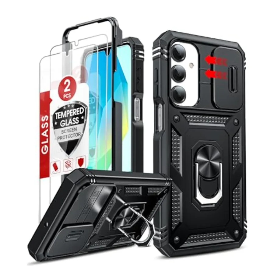 for Samsung Galaxy A17/A16-5G Phone Case: Samsung A17 Case with Screen Protector [2 Packs], Camera Cover, Military-Grade Heavy