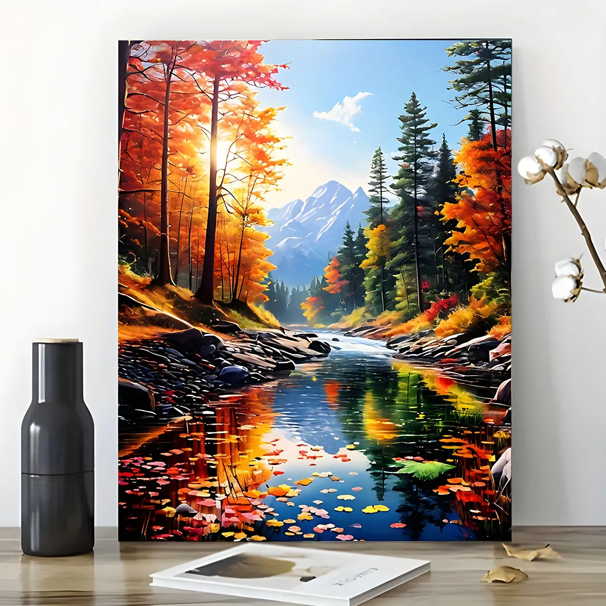Professional Art Use, DIY Paint-by-Numbers Kit for Adults - Forest Scenery with Colorful Deer | 16x20" Canvas Wall Art | Perfect for Home Decor, Birthdays, Father's & Mother's Day Gifts | Includes Pre-Printed & Premium Canvases - Frameless