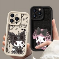 Kawaii my melody Kuromi Phone Case for IPhone 16 15 14 13 12 11 Pro Max Mini XR XS X 7 8 Plus Soft TPU Back Cover