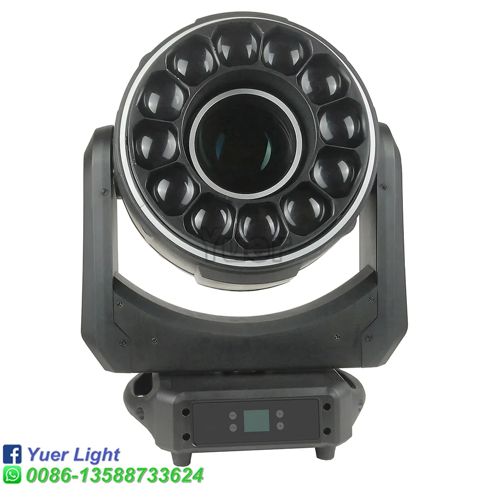 YUER 200W LED Beam Zoom Spot 12x60W LED Bee Eye Wash Effect SMD Strip Electric Focus Moving Head Stage Ligthing Dj Disco Head