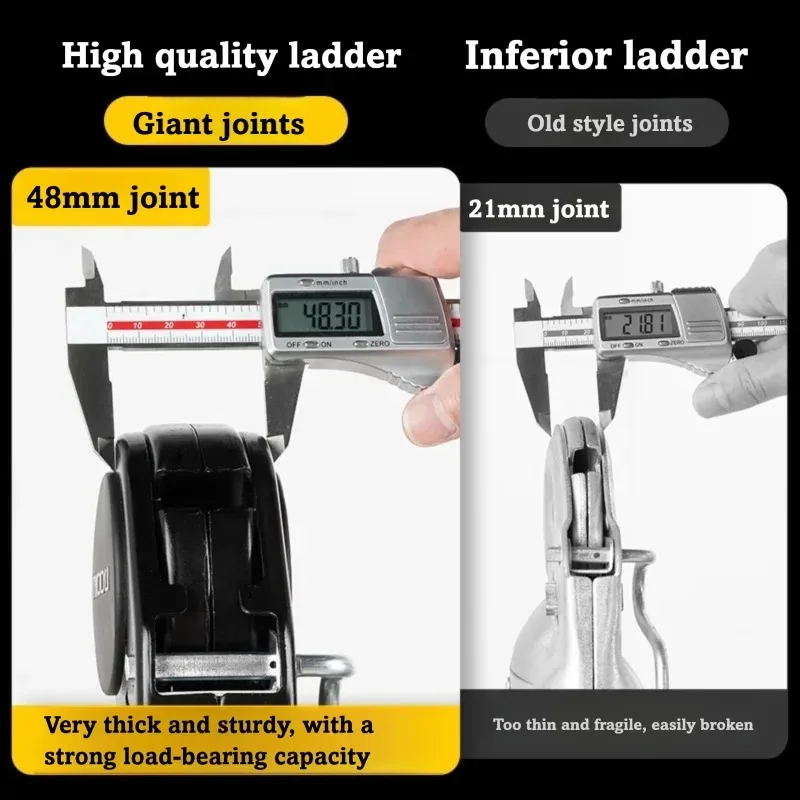 Stainless Steel Telescopic Ladder Multifunctional Herringbone Design Aluminum Alloy Construction for Home Indoor Use