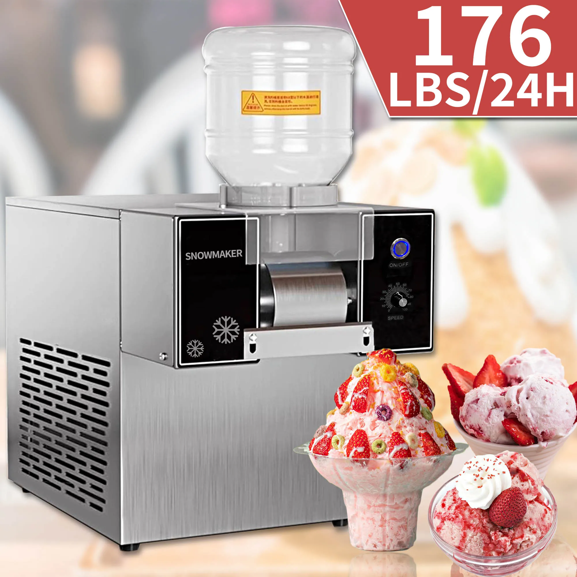 Mvckyi Korean Snowflake Ice Machine Small Snow Continuous Cooled Milk Mango Bingsu Shaver Smoothie Crusher