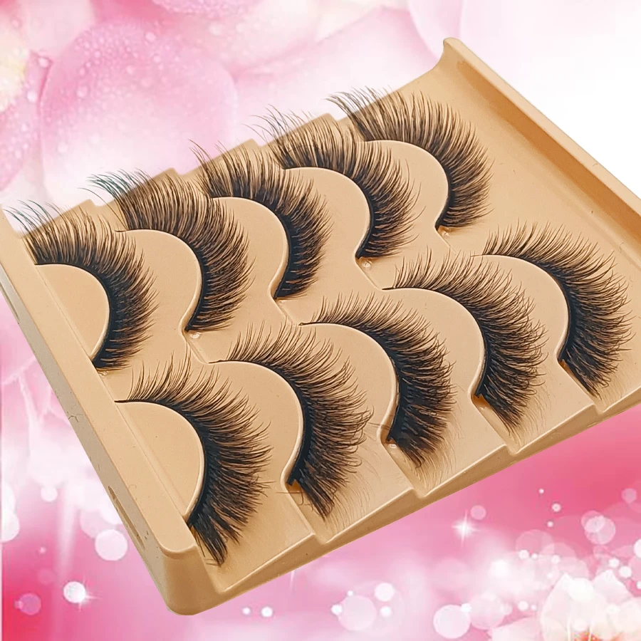 5 paia di ciglia mango, aspetto naturale, ciglia artificiali 8D ad ala d'angelo, ciglia a strisce estese, ciglia finte