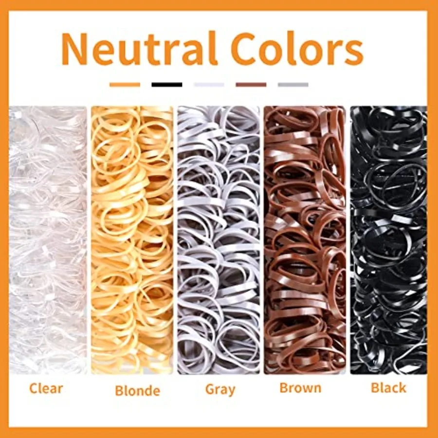 Elastic Hair Bands, 5 Colors 600 pcs Hair Ties, Mini Hair Rubber Bands, Elastic Hair Ties for Girl, Ponytail Holders, Hair Acce