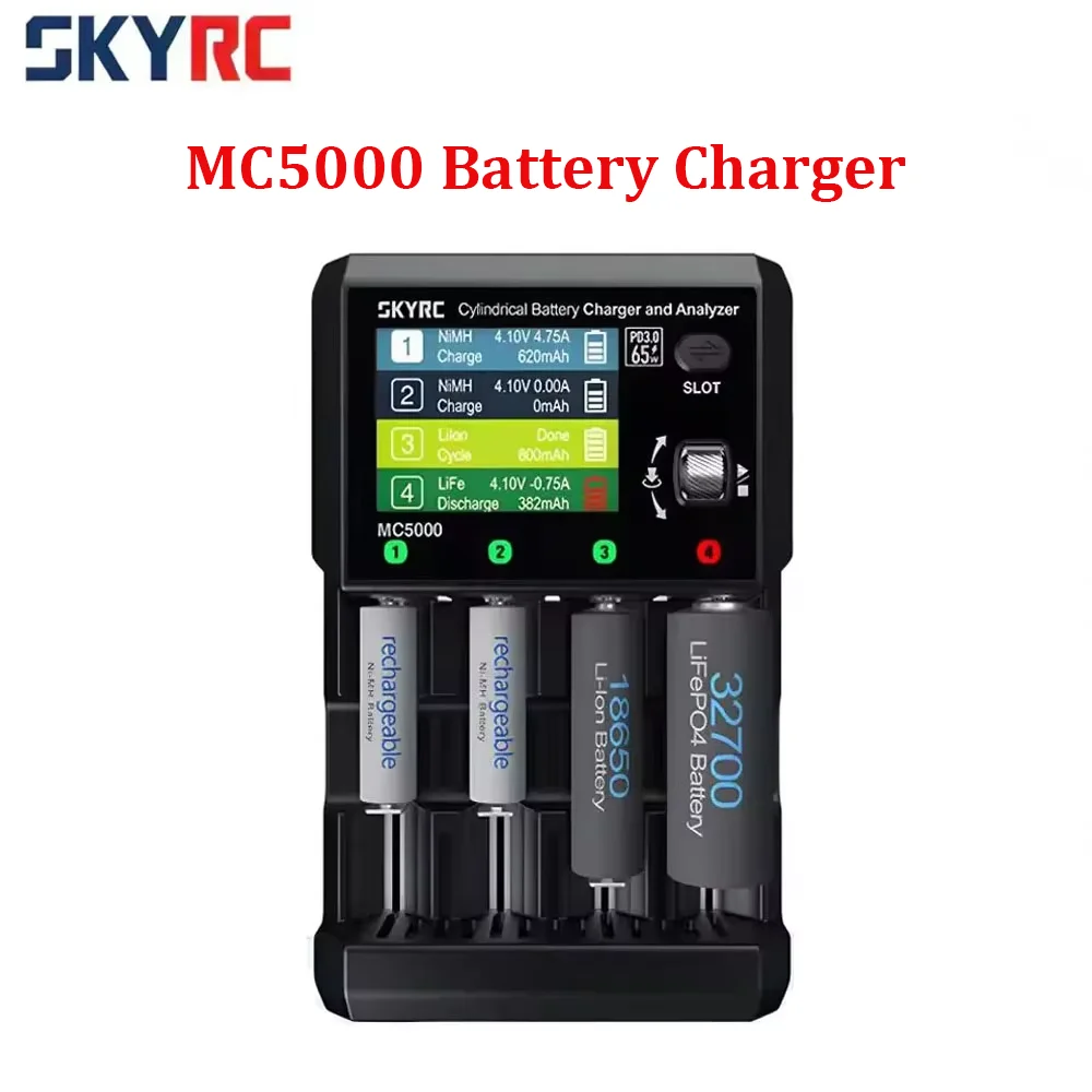 

SKYRC MC5000 Battery Charger 65W Cylindrical Battery Charger 2.8" For Li-ion HV LiFe NiMH NiCd Eneloop NiZn RAM LTO Na-ion RC