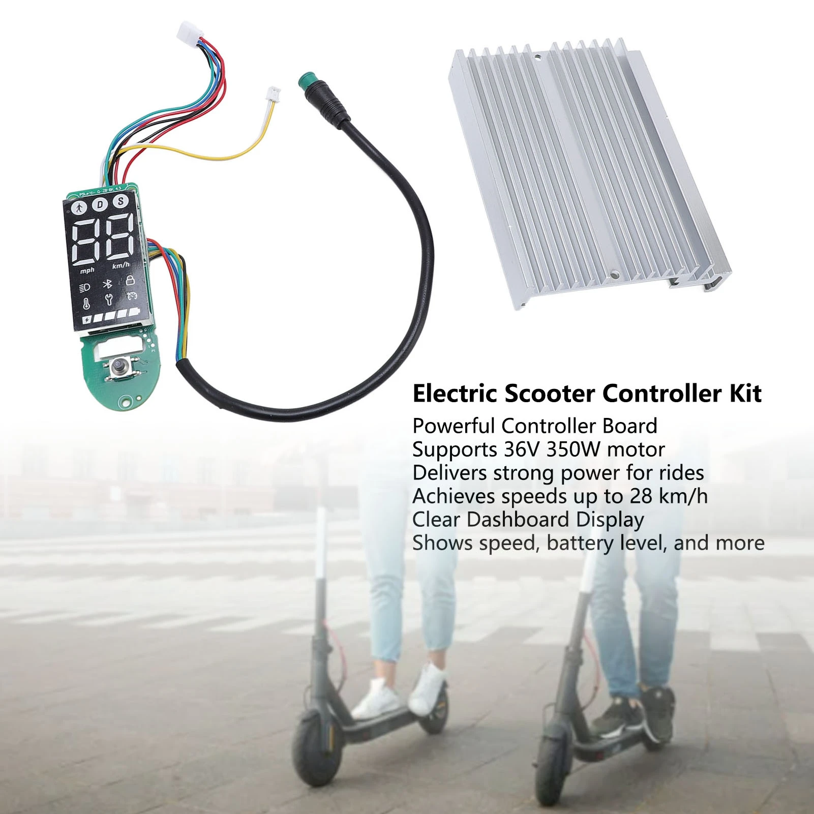 

Electric Scooter Dashboard and Controller 36V 350W Scooter Controller Kit Repair Parts Accessories High Quality Durable for MI4