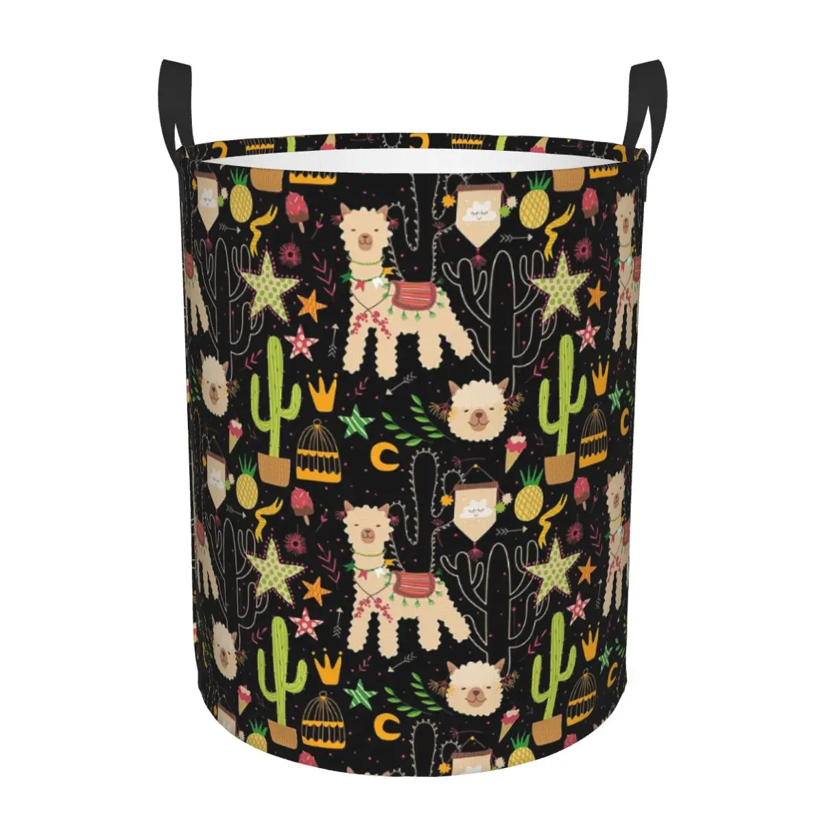

Милые корзины для грязного белья с рисунком кактуса и альпаки, складная большая водонепроницаемая корзина для хранения одежды для дома, детская
