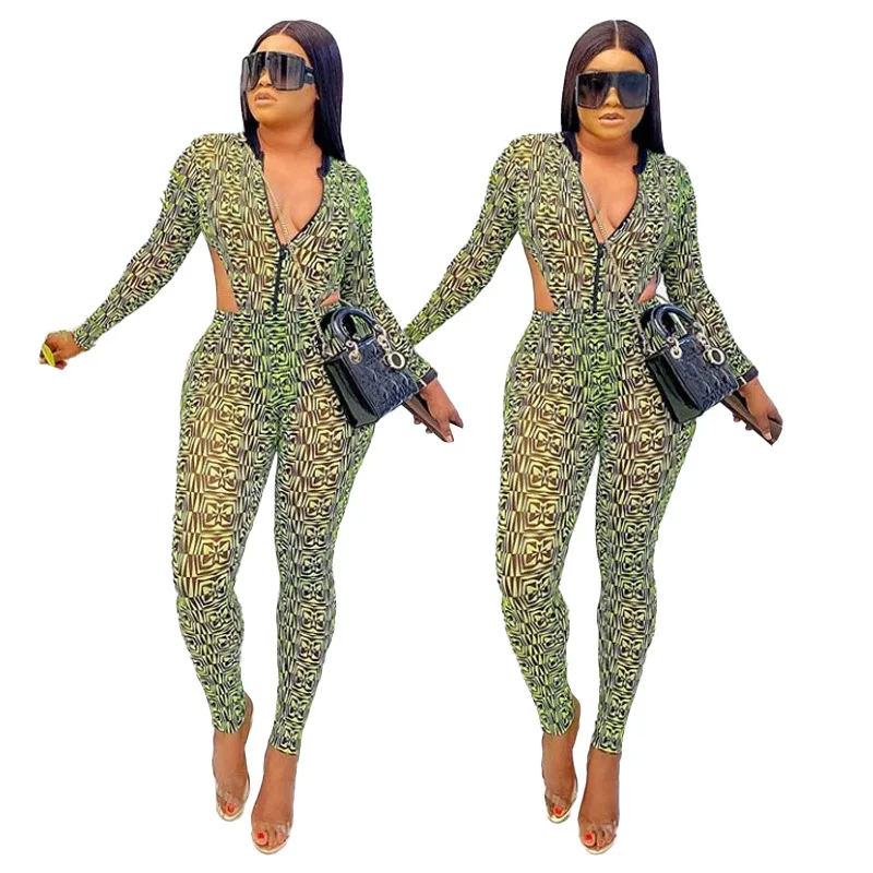 

9782 Women's Sexy Off Waist Zipper Jumpsuit Set Refund when out of stock