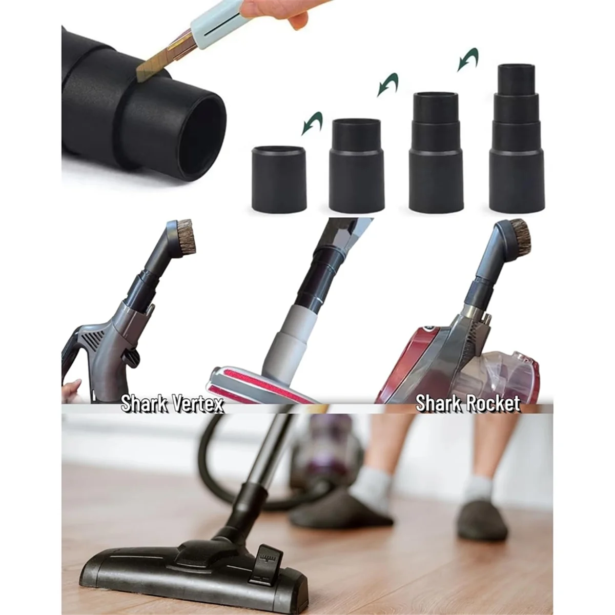 Универсальный адаптер для пылесоса, 3 упаковки, для влажной и сухой уборки