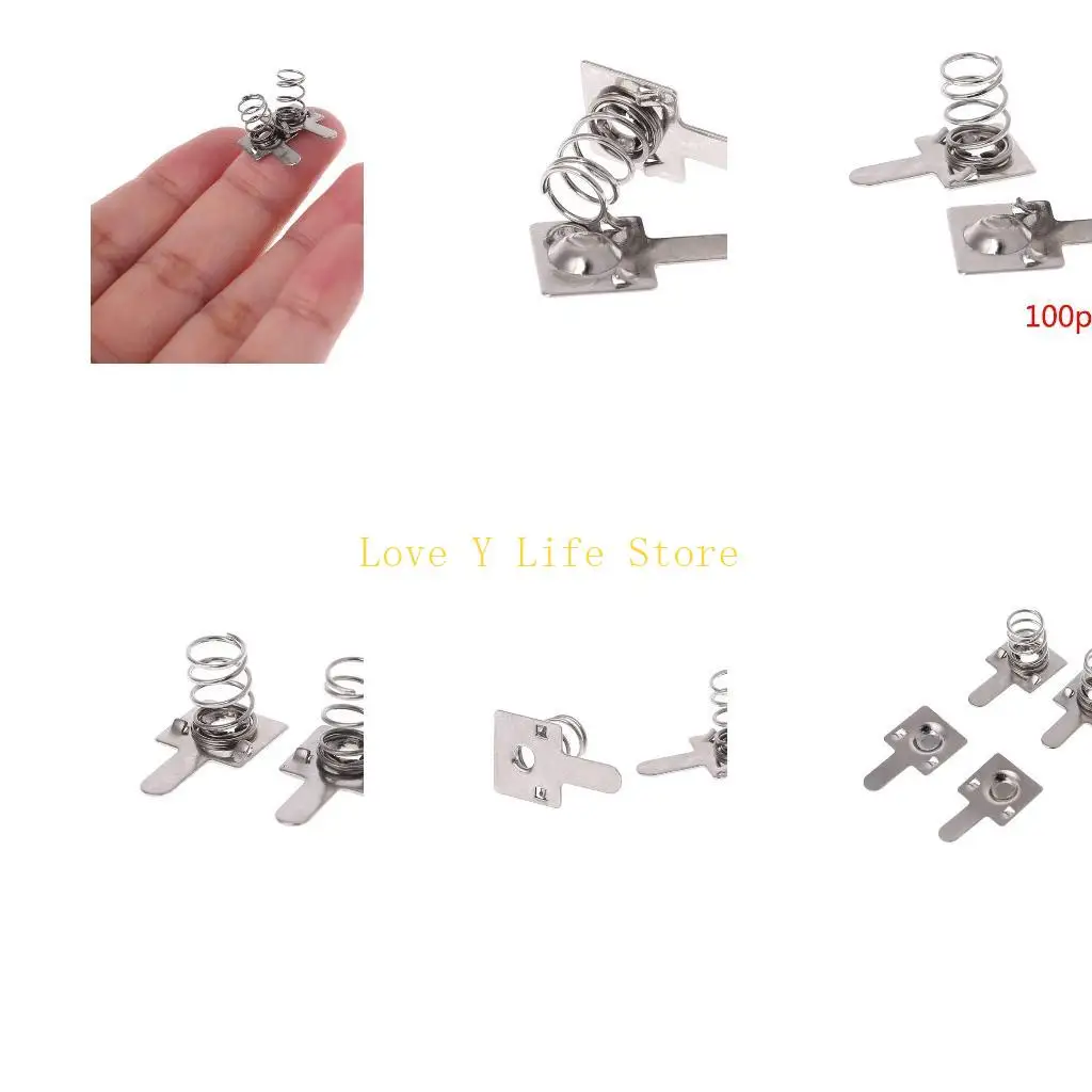 

L74C 100 PCS Батарея пружина и пластина установлена AA AAA Батарея серебряная металлическая положительная отрицательная батарея.