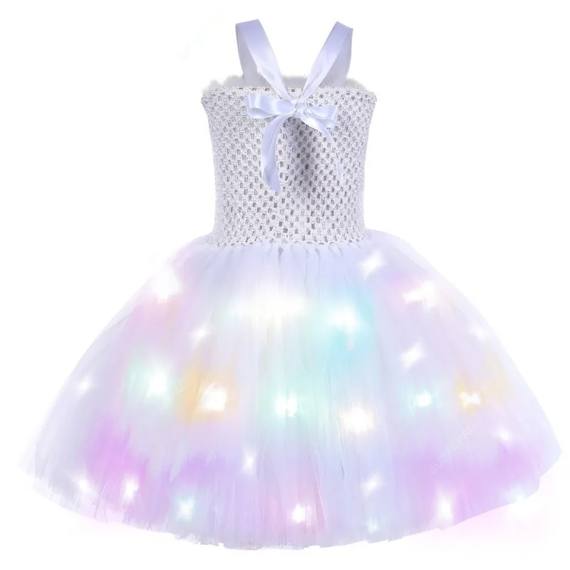 White Angel Heaven Christmas Fancy Dress Up Costume for Girls Cosplay Halloween Party Tutu Dress Princess Fairy Kids Outfit