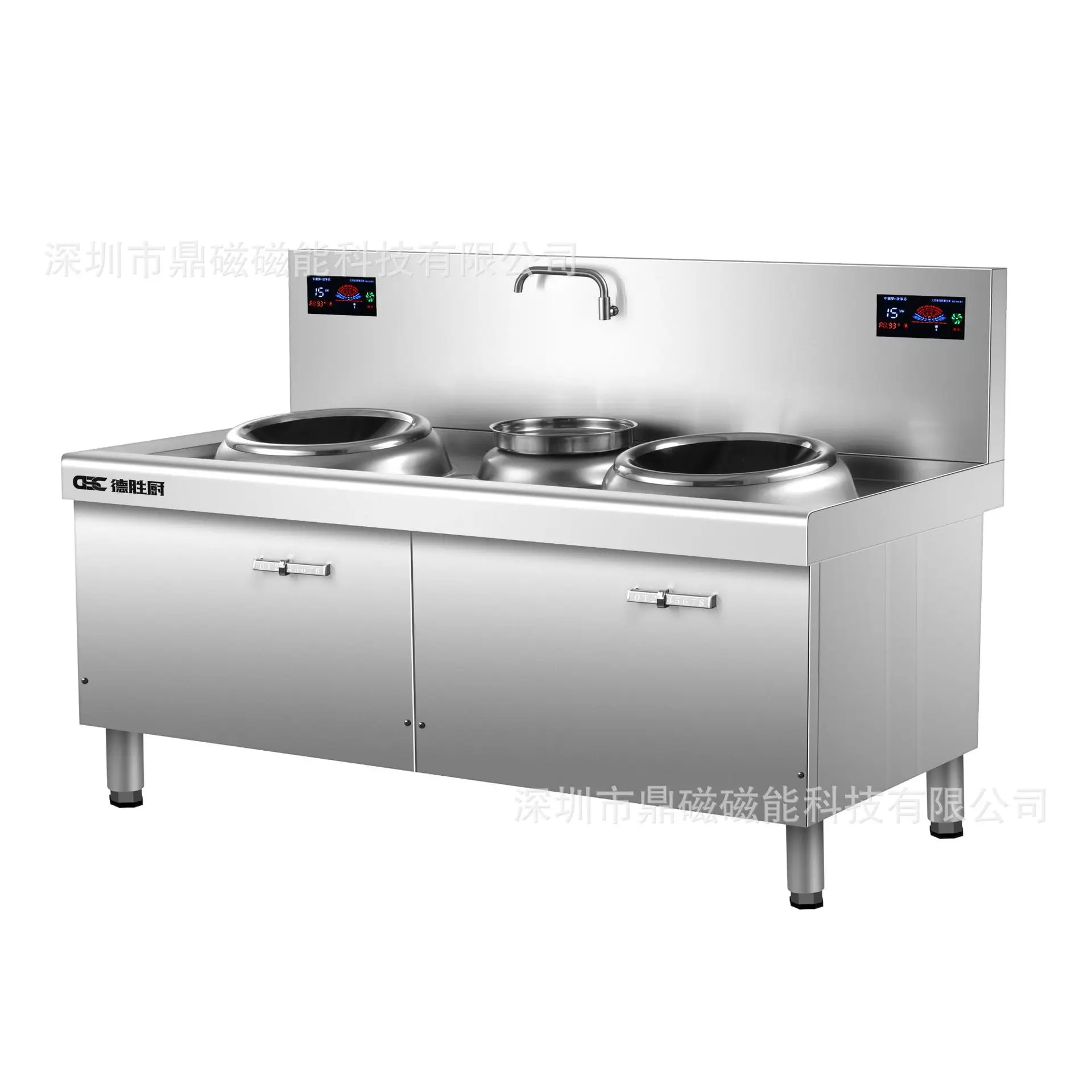 CX commercial stainless steel induction cooker canteen hotel hotel 15KW high-power double-head electromagnetic cooker