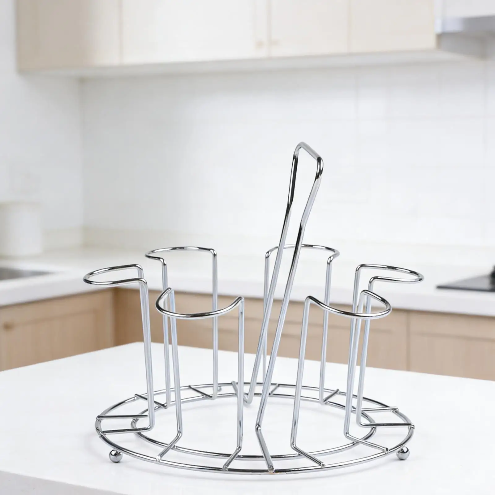 Stainless Steel Cup Storage Rack for Glass Cups Using Inverted Positioning to Promote Faster Drying and Better Visibility