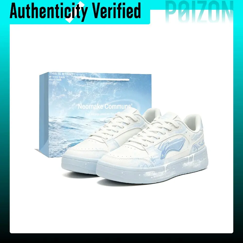 Li-Ning Sycee Skate Shoes Women's Low-top White Blue AGCW082-3(Team2168-LD)
