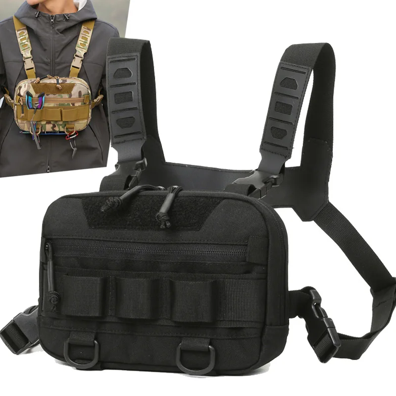 Tactical Chest Bag Backpack EDC Front Rig Pouch Vest Outdoor Camping Cycling Hiking Hunting Climbing Fishing Lure Fanny Pack